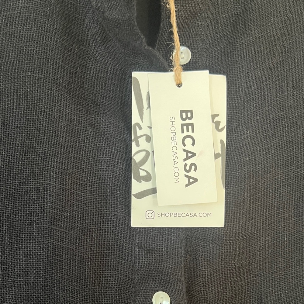 NWT-Black Button-Down Dress - Picture 3 of 9